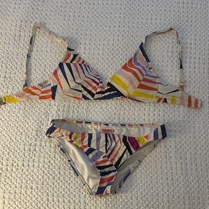 kate spade Multicolor Striped Triangle Bikini